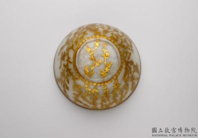 图片[3]-Jade round bowl decorated using the gold paste painting technique, India-China Archive